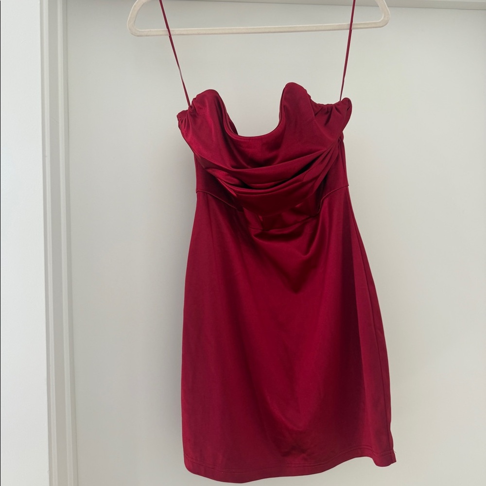 Blue blush (boutique) red corset mini dress